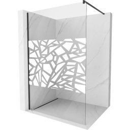 Mexen Kioto Walk-In Zuhanyfal 80 x 200 cm, átlátszó üveg/fehér 8 mm, fekete - 800-080-101-70-85 Walk-In Zuhanyfal