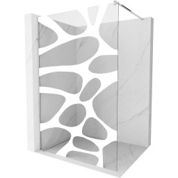 Mexen Kioto Walk-In Zuhanyfal 130 x 200 cm, átlátszó üveg/fehér 8 mm, króm - 800-130-101-01-97 Walk-In Zuhanyfal