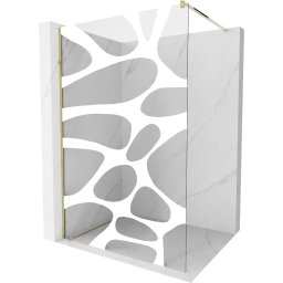 Mexen Kioto Walk-In Zuhanyfal 90 x 200 cm, átlátszó üveg/fehér 8 mm, arany - 800-090-101-50-97 Walk-In Zuhanyfal