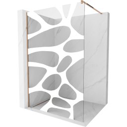 Mexen Kioto Walk-In Zuhanyfal 110 x 200 cm, átlátszó üveg/fehér 8 mm, rózsa arany - 800-110-101-60-97 Walk-In Zuhanyfal