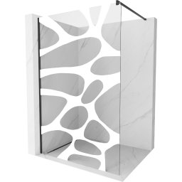 Mexen Kioto Walk-In Zuhanyfal 80 x 200 cm, átlátszó üveg/fehér 8 mm, fekete - 800-080-101-70-97 Walk-In Zuhanyfal