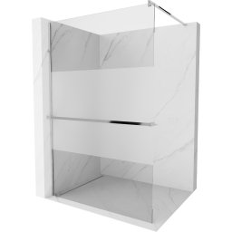 Mexen Kioto+ Walk-In Zuhanyfal törölközõ tartóval 110 x 200 cm, átlátszó üveg/ szatén 8 mm, króm - 800-110-121-01-35 Walk-In Zuhanyfal