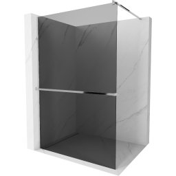 Mexen Kioto+ Walk-In Zuhanyfal törölközõ tartóval 120 x 200 cm, grafit 8 mm, króm - 800-120-121-01-40 Walk-In Zuhanyfal