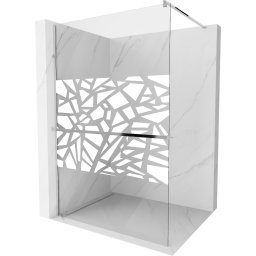 Mexen Kioto+ Walk-In Zuhanyfal törölközõ tartóval 80 x 200 cm, átlátszó üveg/fehér 8 mm, króm - 800-080-121-01-85 Walk-In Zuhanyfal