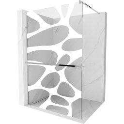 Mexen Kioto+ Walk-In Zuhanyfal törölközõ tartóval 140 x 200 cm, fehér 8 mm, króm - 800-140-121-01-97 Walk-In Zuhanyfal
