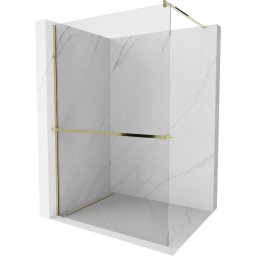 Mexen Kioto+ Walk-In Zuhanyfal törölközõ tartóval 90 x 200 cm, átlátszó üveg 8 mm, arany - 800-090-121-50-00 Walk-In Zuhanyfal