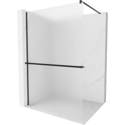 Mexen Kioto+ Walk-In Zuhanyfal törölközõ tartóval 80 x 200 cm, szatén 8 mm, fekete - 800-080-121-70-30 Walk-In Zuhanyfal