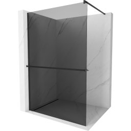 Mexen Kioto+ Walk-In Zuhanyfal törölközõ tartóval 90 x 200 cm, grafit 8 mm, fekete - 800-090-121-70-40 Walk-In Zuhanyfal