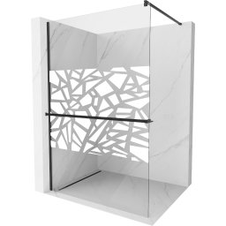 Mexen Kioto+ Walk-In Zuhanyfal törölközõ tartóval 80 x 200 cm, átlátszó üveg/fehér 8 mm, fekete - 800-080-121-70-85 Walk-In Zuhanyfal