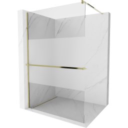 Mexen Kioto+ Walk-In Zuhanyfal törölközõ tartóval 70 x 200 cm, átlátszó üveg/ szatén 8 mm, arany - 800-070-121-50-35 Walk-In Zuhanyfal