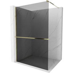 Mexen Kioto+ Walk-In Zuhanyfal törölközõ tartóval 120 x 200 cm, grafit 8 mm, arany - 800-120-121-50-40 Walk-In Zuhanyfal