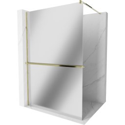 Mexen Kioto+ Walk-In Zuhanyfal törölközõ tartóval 100 x 200 cm, tükör üveg 8 mm, arany - 800-100-121-50-50 Walk-In Zuhanyfal