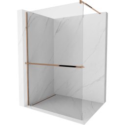 Mexen Kioto+ Walk-In Zuhanyfal törölközõ tartóval 80 x 200 cm, átlátszó üveg 8 mm, rózsa arany - 800-080-121-60-00 Walk-In Zuhanyfal