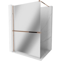 Mexen Kioto+ Walk-In Zuhanyfal törölközõ tartóval 70 x 200 cm, tükör üveg 8 mm, rózsa arany - 800-070-121-60-50 Walk-In Zuhanyfal