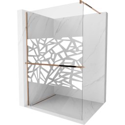 Mexen Kioto+ Walk-In Zuhanyfal törölközõ tartóval 70 x 200 cm, átlátszó üveg/fehér 8 mm, rózsa arany - 800-070-121-60-85 Walk-In Zuhanyfal