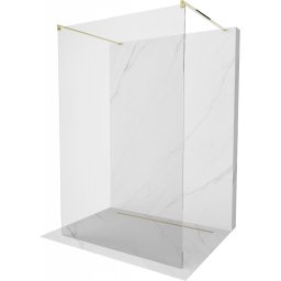 Mexen Kioto Walk-In Zuhanyfal szabadonálló 130 x 200 cm, átlátszó üveg 8 mm, arany - 800-130-002-50-00 Walk-In Zuhanyfal