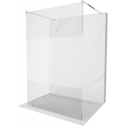 Mexen Kioto Walk-In Zuhanyfal szabadonálló 100 x 200 cm, átlátszó üveg/ szatén 8 mm, króm - 800-100-002-01-35 Walk-In Zuhanyfal