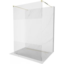 Mexen Kioto Walk-In Zuhanyfal szabadonálló 110 x 200 cm, átlátszó üveg/ szatén 8 mm, arany - 800-110-002-50-35 Walk-In Zuhanyfal