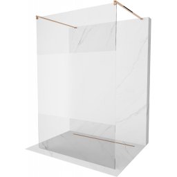 Mexen Kioto Walk-In Zuhanyfal szabadonálló 110 x 200 cm, átlátszó üveg/ szatén 8 mm, rózsa arany - 800-110-002-60-35 Walk-In Zuhanyfal