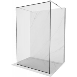 Mexen Kioto Walk-In Zuhanyfal szabadonálló 100 x 200 cm, átlátszó üveg/ fekete 8 mm, króm - 800-100-002-01-70 Walk-In Zuhanyfal