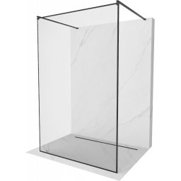 Mexen Kioto Walk-In Zuhanyfal szabadonálló 140 x 200 cm, átlátszó üveg/ fekete 8 mm, fekete - 800-140-002-70-70 Walk-In Zuhanyfal