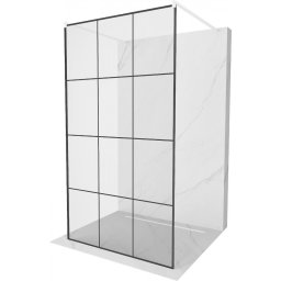 Mexen Kioto Walk-In Zuhanyfal szabadonálló 120 x 200 cm, átlátszó üveg/ fekete 8 mm, króm - 800-120-002-01-77 Walk-In Zuhanyfal