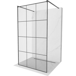Mexen Kioto Walk-In Zuhanyfal szabadonálló 100 x 200 cm, átlátszó üveg/ fekete 8 mm, fekete - 800-100-002-70-77 Walk-In Zuhanyfal