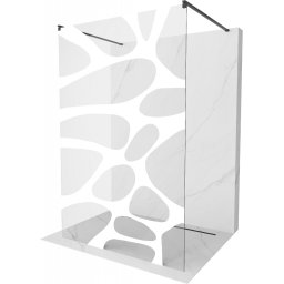Mexen Kioto Walk-In Zuhanyfal szabadonálló 120 x 200 cm, átlátszó üveg/fehér 8 mm, fekete - 800-120-002-70-97 Walk-In Zuhanyfal