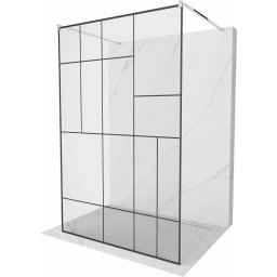 Mexen Kioto Walk-In Zuhanyfal szabadonálló 110 x 200 cm, átlátszó üveg/ fekete 8 mm, króm - 800-110-002-01-78 Walk-In Zuhanyfal