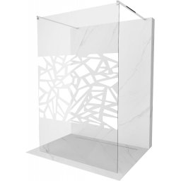 Mexen Kioto Walk-In Zuhanyfal szabadonálló 120 x 200 cm, átlátszó üveg/fehér 8 mm, króm - 800-120-002-01-85 Walk-In Zuhanyfal