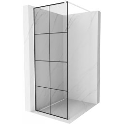 Mexen Kioto Walk-In Zuhanyfal 80 x 200 cm, átlátszó üveg/ fekete 8 mm, fehér - 800-080-101-20-77 Walk-In Zuhanyfal