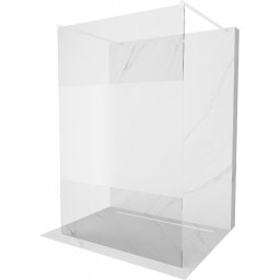 Mexen Kioto Walk-In Zuhanyfal szabadonálló 120 x 200 cm, átlátszó üveg/ szatén 8 mm, fehér - 800-120-002-20-35 Walk-In Zuhanyfal