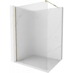 Mexen Kioto Walk-In Zuhanyfal 100 x 200 cm, intim csikos üveg 8 mm, arany - 800-100-101-50-09 Walk-In Zuhanyfal
