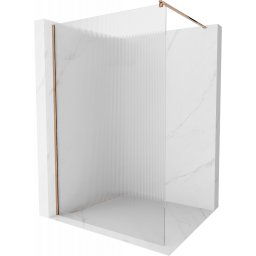 Mexen Kioto Walk-In Zuhanyfal 90 x 200 cm, intim csikos üveg 8 mm, rózsa arany - 800-090-101-60-09 Walk-In Zuhanyfal