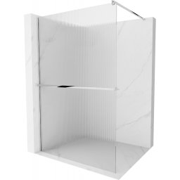 Mexen Kioto+ Walk-In Zuhanyfal törölközõ tartóval 120 x 200 cm, intim csikos üveg 8 mm, króm - 800-120-121-01-09 Walk-In Zuhanyfal