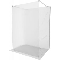 Mexen Kioto Walk-In Zuhanyfal szabadonálló 100 x 200 cm, intim csikos üveg 8 mm, króm - 800-100-002-01-09 Walk-In Zuhanyfal