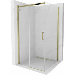 Mexen Omega Zuhanykabin Toló ajtóval 100 x 100 cm, átlátszó üveg, arany - 825-100-100-50-00 Toló ajtós