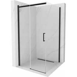 Mexen Omega Zuhanykabin Toló ajtóval 100 x 100 cm, átlátszó üveg, fekete - 825-100-100-70-00 Toló ajtós