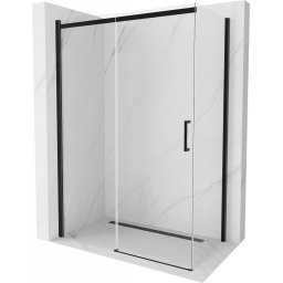 Mexen Omega Zuhanykabin Toló ajtóval 130 x 70 cm, átlátszó üveg, fekete - 825-130-070-70-00 Toló ajtós