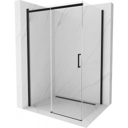 Mexen Omega Zuhanykabin Toló ajtóval 150 x 100 cm, átlátszó üveg, fekete - 825-150-100-70-00 Toló ajtós