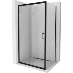 Mexen Apia Zuhanykabin Toló ajtóval 110 x 70 cm, átlátszó üveg, fekete - 840-110-070-70-00 Toló ajtós