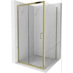 Mexen Apia Zuhanykabin Toló ajtóval 90 x 90 cm, átlátszó üveg, arany - 840-090-090-50-00 Toló ajtós