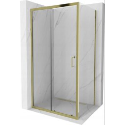 Mexen Apia Zuhanykabin Toló ajtóval 130 x 90 cm, átlátszó üveg, arany - 840-130-090-50-00 Toló ajtós