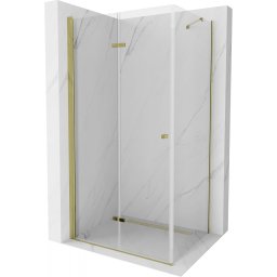 Mexen Lima Zuhanykabin Csukló ajtóval 80 x 90 cm, átlátszó üveg, arany - 856-080-090-50-00 Csukló ajtós