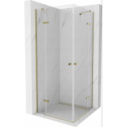 Mexen Roma Duo Zuhanykabin Nyiló ajtóval 70 x 70 cm, átlátszó üveg, arany - 854-070-070-50-00-02 DUO zuhanykabin