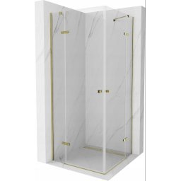 Mexen Roma Duo Zuhanykabin Nyiló ajtóval 90 x 90 cm, átlátszó üveg, arany - 854-090-090-50-00-02 DUO zuhanykabin