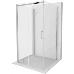 Mexen Omega háromoldalú zuhanykabin Toló ajtóval 100 x 100 cm, átlátszó üveg, króm - 825-100-100-01-00-3S Három oldalu zuhanykabin