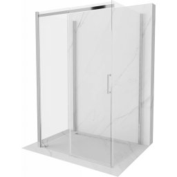 Mexen Omega háromoldalú zuhanykabin Toló ajtóval 120 x 80 cm, átlátszó üveg, króm - 825-120-080-01-00-3S Három oldalu zuhanykabin