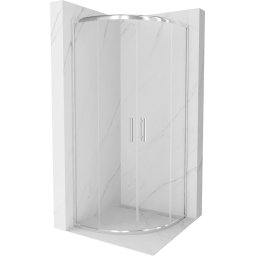 Mexen Rio íves Zuhanykabin Toló ajtóval 90 x 90 cm, átlátszó üveg, króm - 863-090-090-01-0 Íves
