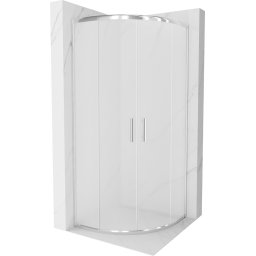 Mexen Rio íves Zuhanykabin Toló ajtóval 70 x 70 cm, szatén , króm - 863-070-070-01-3 Íves